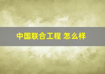 中国联合工程 怎么样